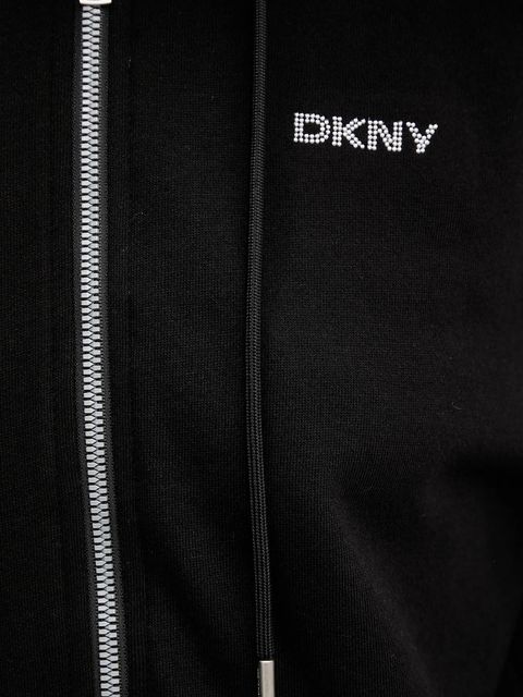 Dkny bluza damska kolor czarny z kapturem z aplikacją DP5J9666