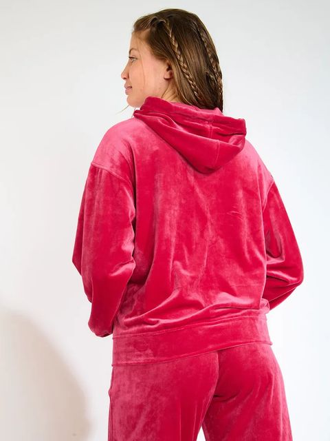 Banana Moon bluza Seachic damska kolor różowy z kapturem gładka IVY.SEACHIC