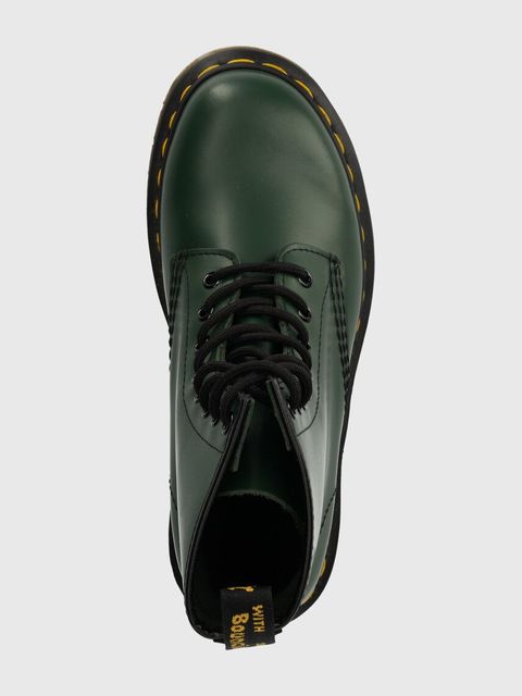 Dr. Martens workery skórzane 1460 kolor zielony na płaskim obcasie DM11822207
