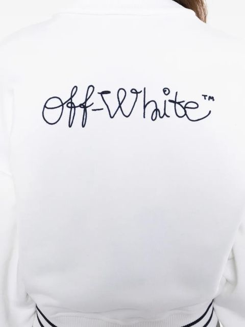 Off-White logo-embroidered striped bomber jacket