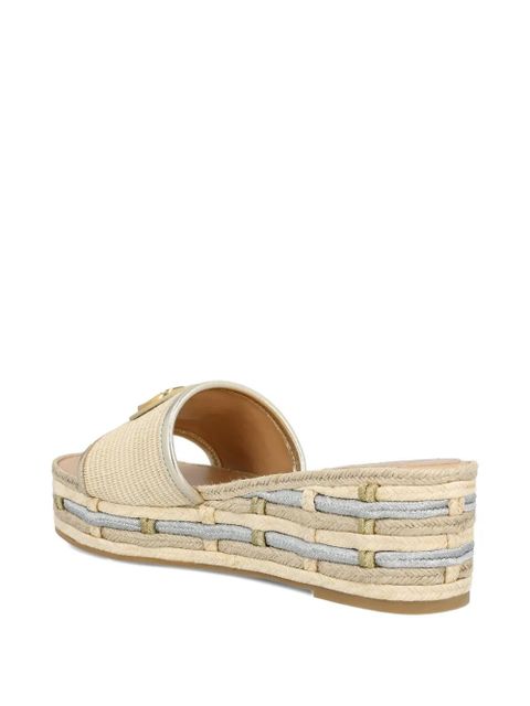 Valentino Garavani logo-plaque platform espadrilles - Neutrals