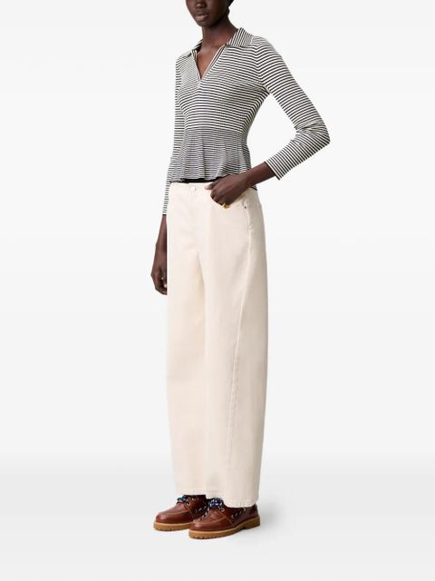 Claudie Pierlot striped long-sleeve top - White