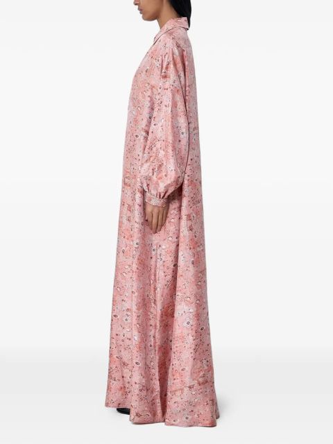 Max Mara button-placket long-sleeved maxi dress - Pink - zdjęcie produktu nr 2