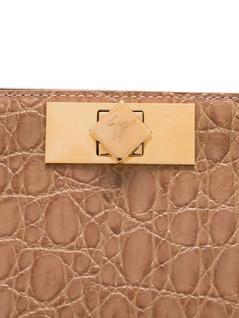 Giuseppe Zanotti crocodile-effect clutch bag - Brown