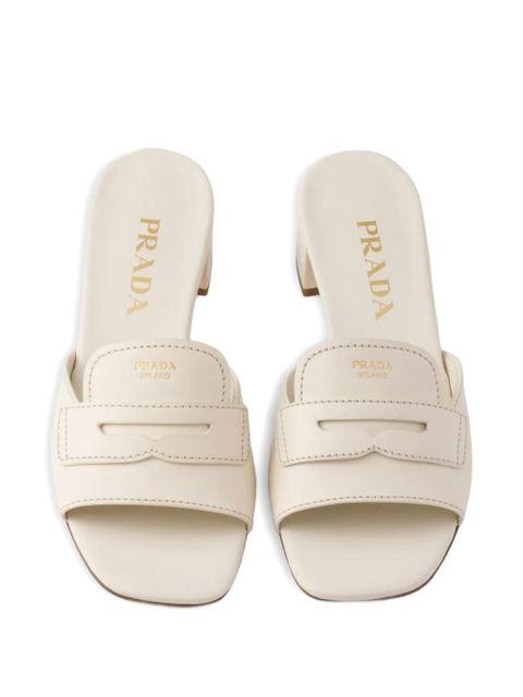 Prada leather sandals - Neutrals