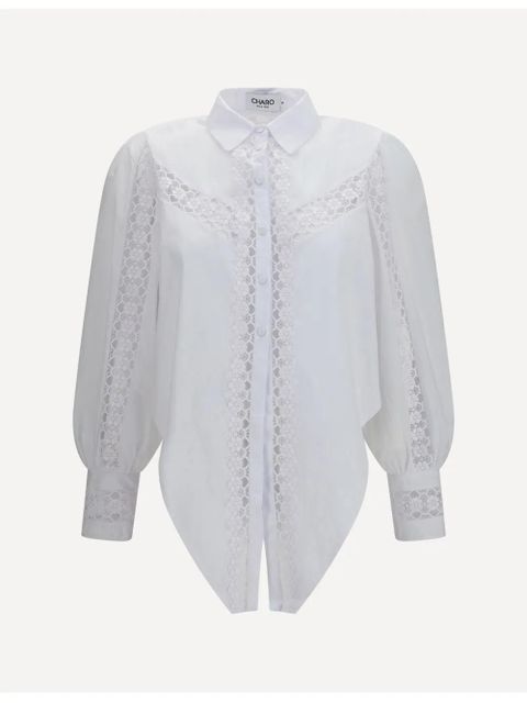 Charo Ruiz Ibiza Devi lace-insert blouse - White - zdjęcie produktu nr 1