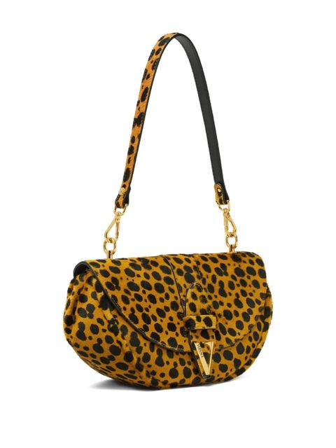 Versace Cheetah Virtus calf leather shoulder bag - Brown