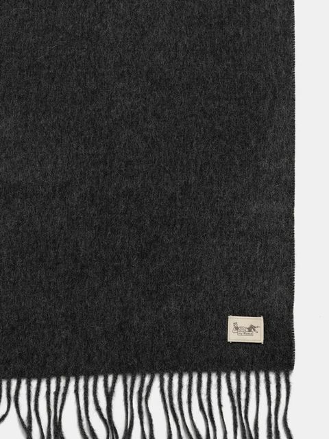 My Alpaca szalik wełniany z alpaki kolor szary gładki THSINC30180