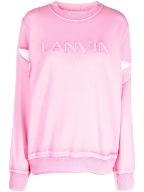 Lanvin embroidered-logo crew-neck sweatshirt - Pink - zdjęcie produktu nr 1