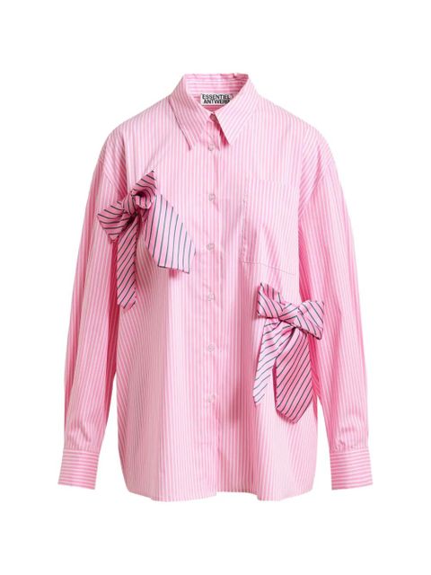 Essentiel Antwerp Jiwi striped bow-detail shirt - Pink - zdjęcie produktu nr 1