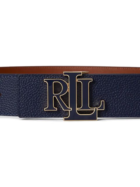 Lauren Ralph Lauren pasek skórzany dwustronny damski kolor granatowy 412P04416