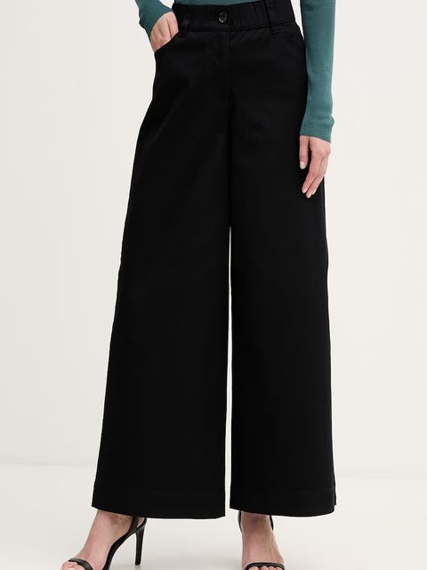 Sisley spodnie wide leg damskie bawełniane z elastanem - zdjęcie produktu nr 2