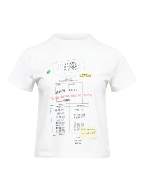 MM6 Maison Margiela crew-neck graphic T-shirt - White - zdjęcie produktu nr 1