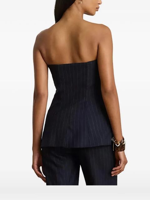 Lauren Ralph Lauren pinstripe buttoned blouse - Blue