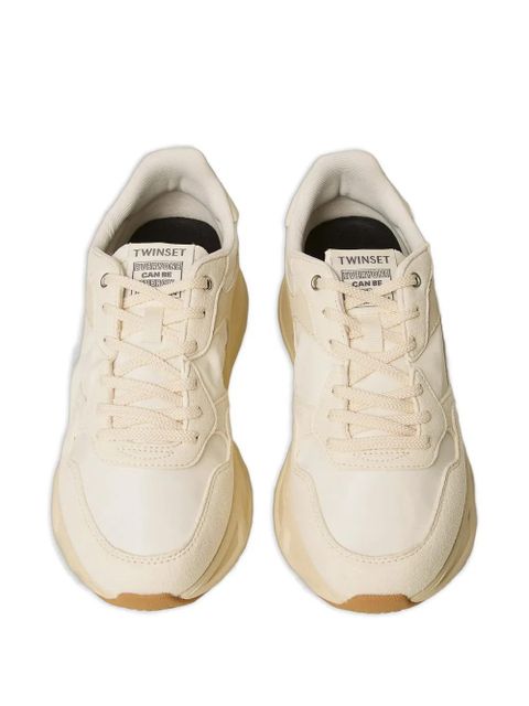 TWINSET panelled lace-up sneakers - Neutrals