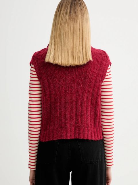 Marc O'Polo kamizelka z dodatkiem wełny damska kolor czerwony 5000007565