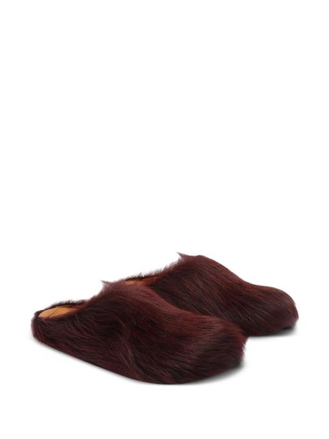 Marni Fussbett calf-hair mules - Red - zdjęcie produktu nr 2