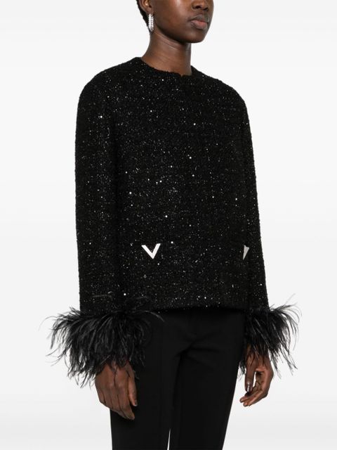 Valentino Garavani Glaze metallic tweed jacket - Black