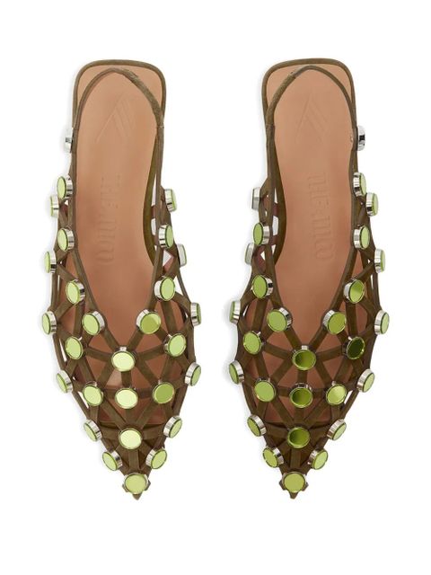 The Attico embellished caged sandals - Green - zdjęcie produktu nr 2