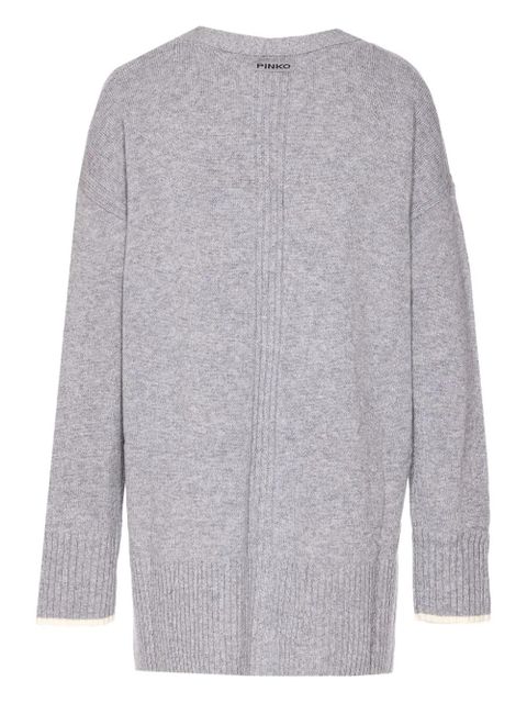 PINKO patch-pocket ribbed cardigan - Grey