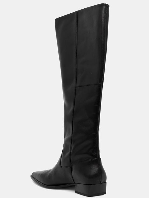 Vagabond Shoemakers kozaki skórzane NELLA damskie kolor czarny na płaskim obcasie 6016-001-20