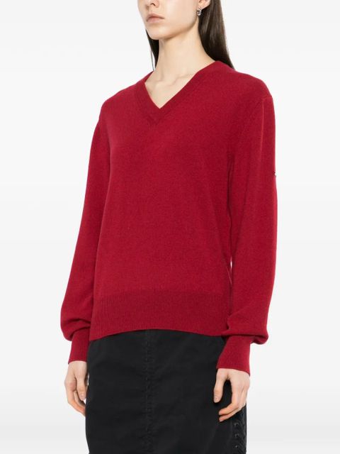 Balenciaga v-neck long-sleeve knitwear - Red