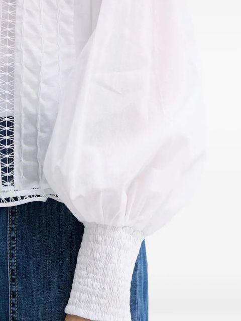 Charo Ruiz Ibiza broderie-anglaise balloon-sleeve top - White