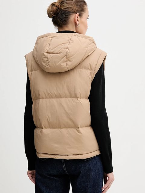 Calvin Klein Jeans bezrękawnik puchowy kolor beżowy zimowa LV044D522G