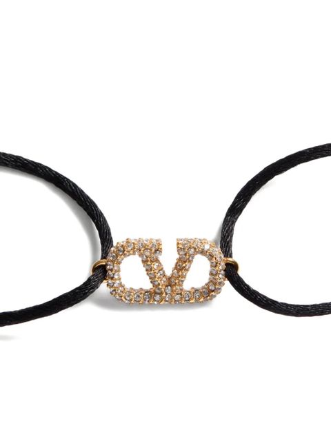Valentino Garavani VLogo signature crystal-embellished bracelet - Gold