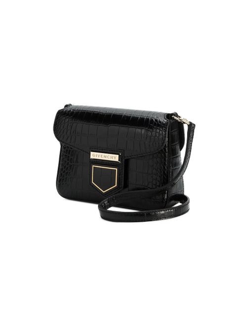 Givenchy Black Croc Nobile mini crossbody bag