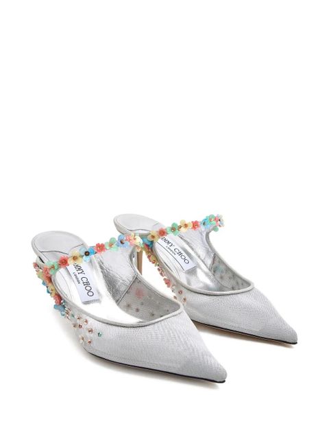Jimmy Choo Bing floral appliqué mules - White - zdjęcie produktu nr 2