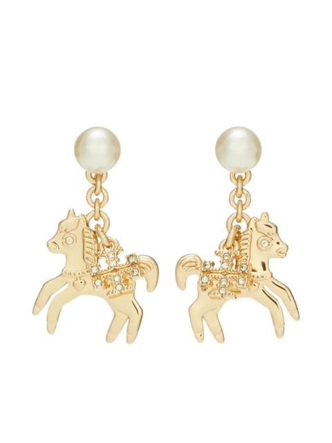 Tory Burch Curiosity horse-charm drop earrings - Gold - zdjęcie produktu nr 1