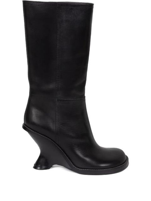 DRIES VAN NOTEN 90mm leather wedge boots - Black - zdjęcie produktu nr 1