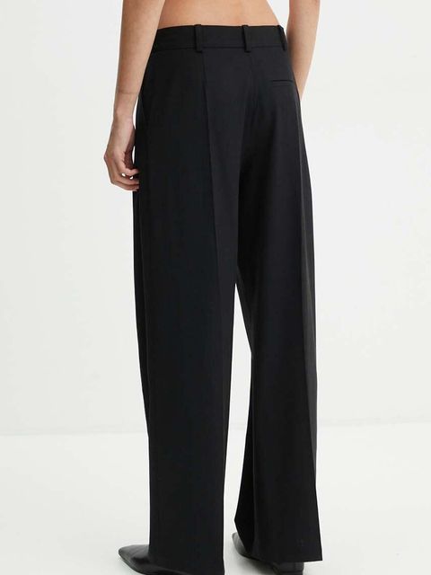 AERON spodnie damskie kolor czarny szerokie high waist CRPA249474