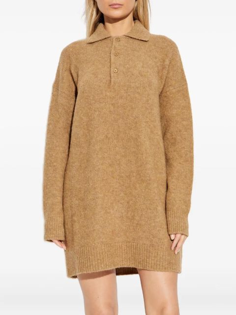 AMI Paris Buttoned collared dress - Brown