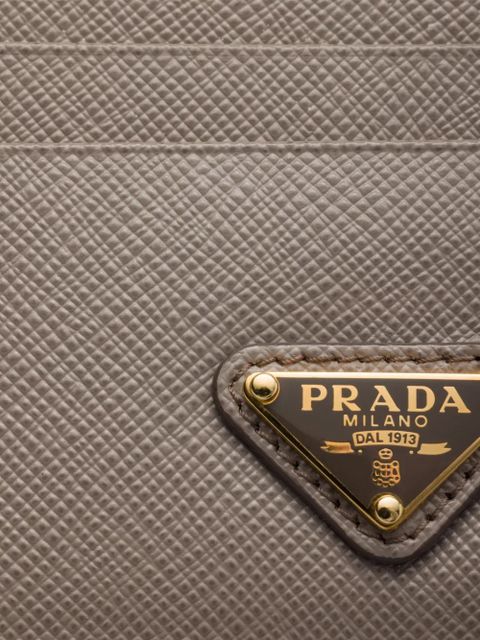 Prada saffiano leather card holder - Neutrals