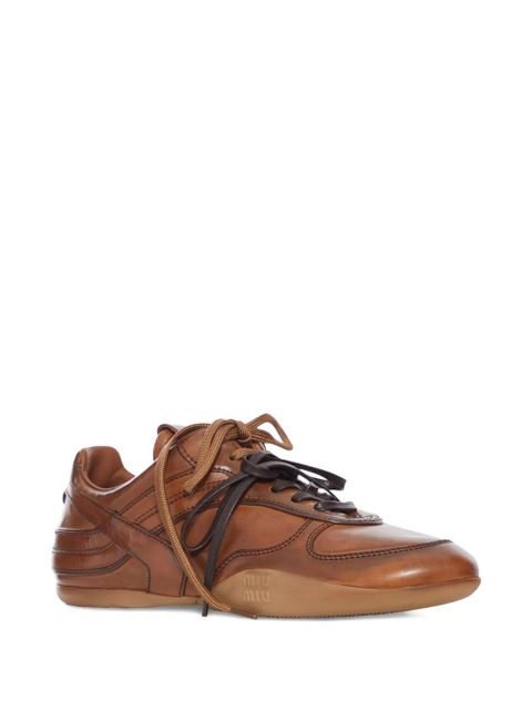 Miu Miu leather sneakers - Brown