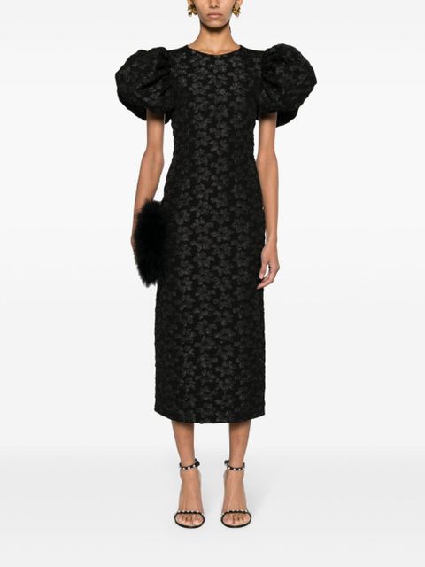 ROTATE BIRGER CHRISTENSEN 3D floral-jacquard midi dress - Black - zdjęcie produktu nr 2