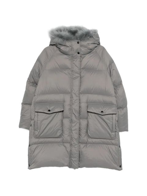 Yves Salomon shearling trimmed down coat - Grey - zdjęcie produktu nr 1