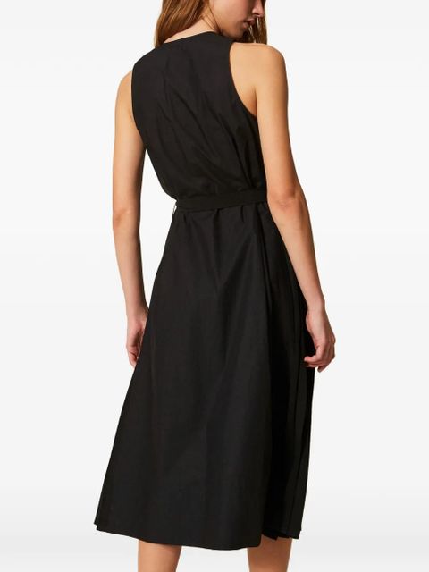 TWINSET pleated V-neck midi dress - Black