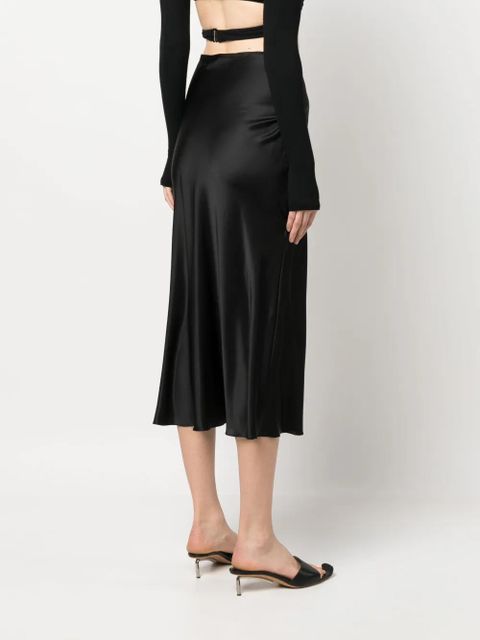 MANURÍ Patricia silk skirt - Black