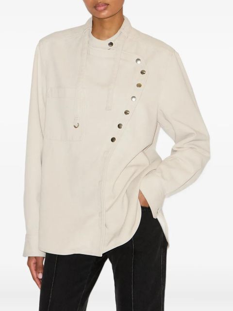 ISABEL MARANT Tess asymmetrical button-detail shirt - Neutrals