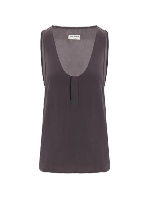 Saint Laurent sleeveless silk top - Grey - zdjęcie produktu nr 1