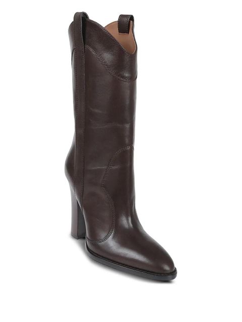 Paris Texas 100mm Lavinia heeled cowboy boots - Brown