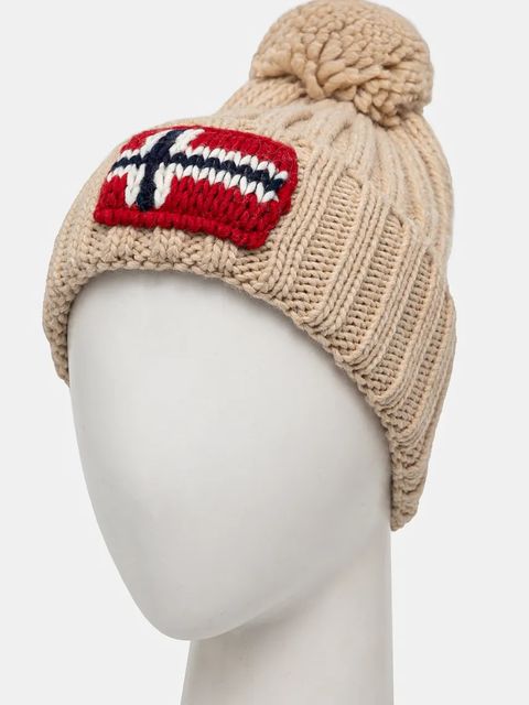 Napapijri czapka Semiury 5 kolor beżowy z grubej dzianiny NP0A4GKBN1J1 - zdjęcie produktu nr 2