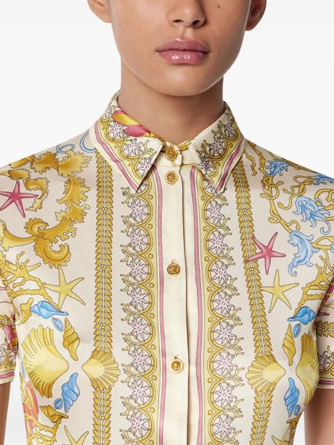 Versace Underwater Barocco midi shirt dress - Gold