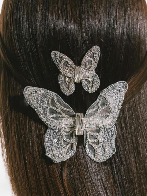 Jennifer Behr Abbie crystal butterfly hair clip - White - zdjęcie produktu nr 2