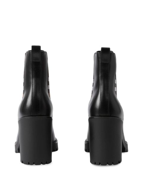 Burberry checkered panel Chelsea boots - Black - zdjęcie produktu nr 2