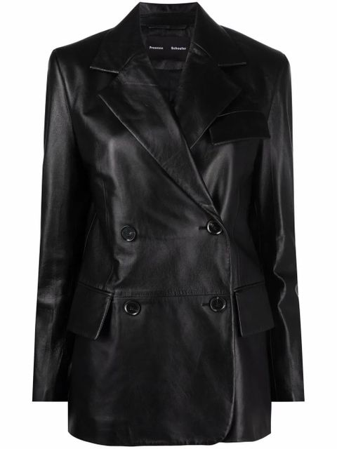 Proenza Schouler single-breasted leather blazer - Black - zdjęcie produktu nr 1