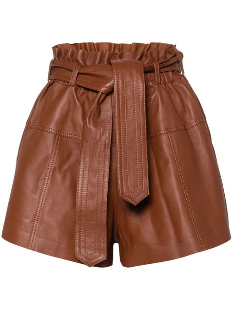 ZIMMERMANN Harmony leather shorts - Brown - zdjęcie produktu nr 1